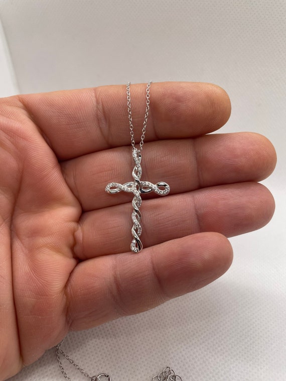 Avon sterling silver cross best sale necklace