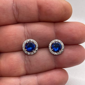 White LabCreated Sapphire Frame VintageStyle Stud Earrings in Sterling  Silver  Zales