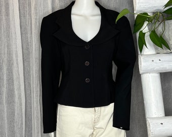 Vintage Blazer schwarz V Ausschnitt M/L