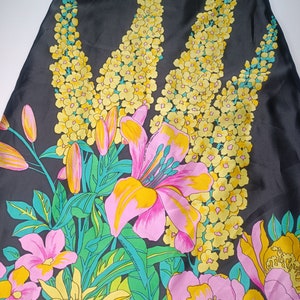 Vintage Abendkleid schwarz Blumen Bild 4