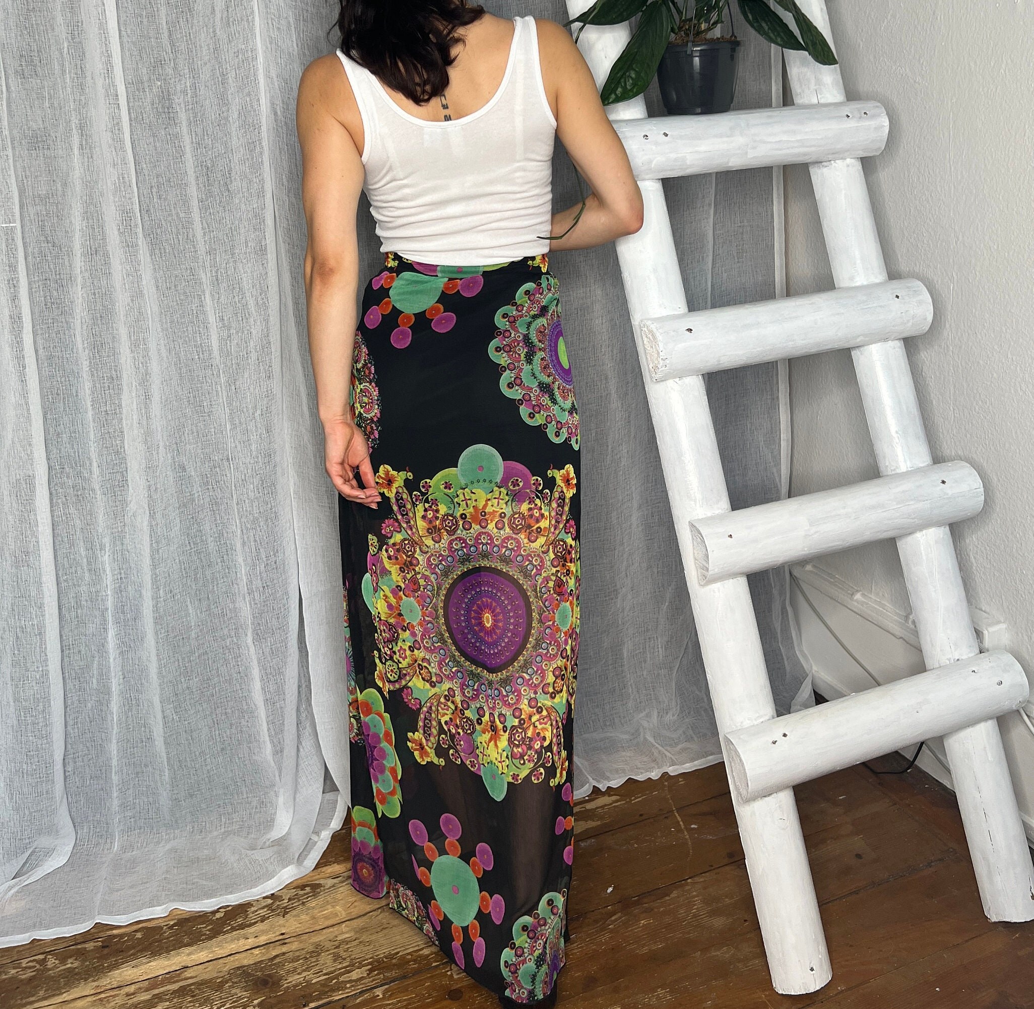 Jupe Colorée Desigual - Taille XL/42 - Coton évasé - Occasion En Très Bon état