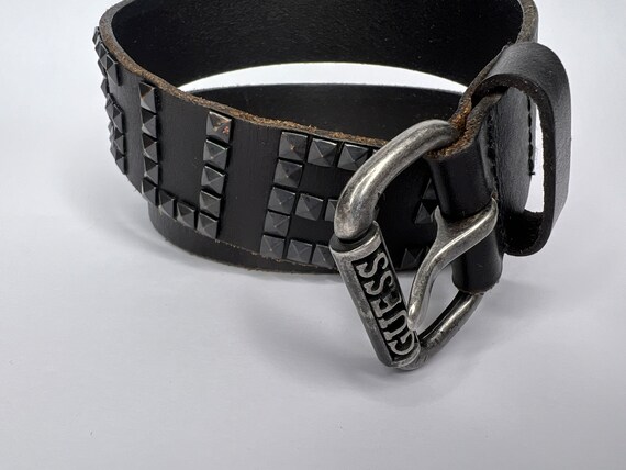 Vintage Guess Belt Leather Belt Black Rivets 90s - Etsy display picture 2