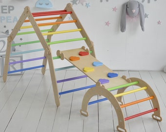 Kletterdreieck, Montessori Kletterdreieck, Playgraund Dreieck, Kleinkind Kletterer, Holz Baby Gym, Klettergerüst