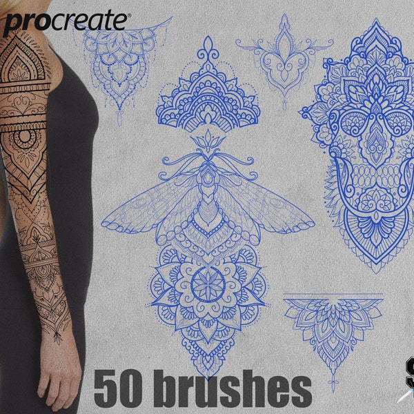 Procreate •MANDALA • tattoo design procreate brush stamps