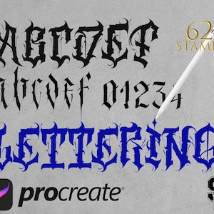 PROCREATE Lettering tattoo devil brushes