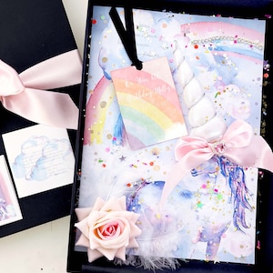 Einhorn-Geburtstagskarte mit 3D-Einhorn-horn Boxed für sechste 6. Geburtstags-Andenken-Karte für kleine Mädchen Baby