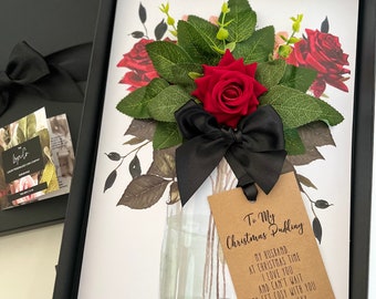 Personalisierte duftende Samt-Weihnachts-Weihnachtskarte für die Frau: Handgemachtes Andenken