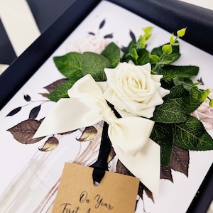 Tarjetas de lujo hechas a mano para PRIMER ANIVERSARIO / 1.er aniversario / 1.er aniversario de bodas / Tarjetas personalizadas en caja de regalo para nueras y yernos