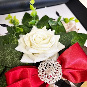 Carte d'anniversaire faite main avec ruban rubis - cristal d'opulence - carte cadeau personnalisée du 40e anniversaire dans un coffret cadeau pour parents - femme - mari