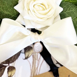 Cartão de aniversário de pérola keshi genuíno para 30 anos de pérola/com pérola keshi natural real para 30 anos de casamento