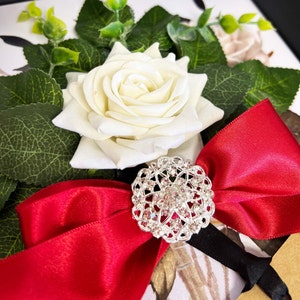 Grande carte d'anniversaire 40e rubis A4 de luxe - Cristal opulence - Carte personnalisée 40e anniversaire pour fille et gendre
