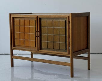 Danish Brutalist Two Tone Side Cabinet