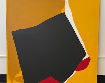 Abstract Acrylic on Canvas Painting Signed Stuart
