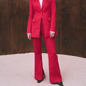 Scarlett Red Velvet Schlaghose : Frauen Baumwollhose