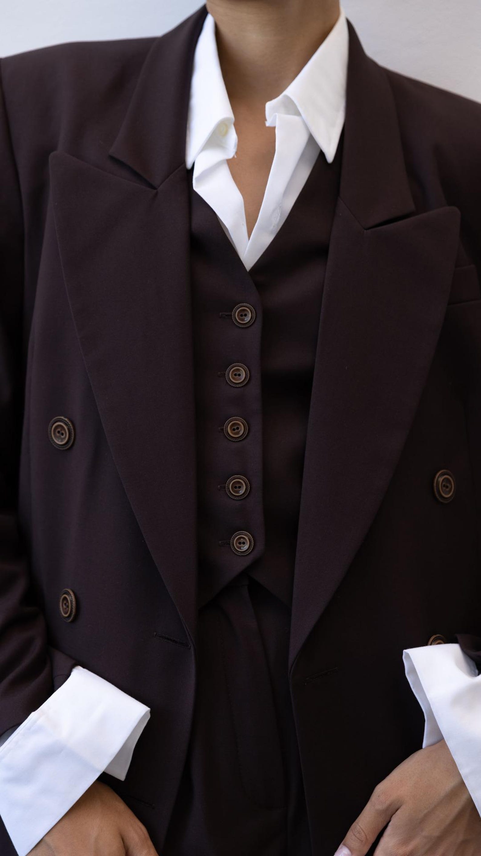Elle Waistcoat - Chocolate main image 0