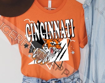 Camiseta de fútbol de Cincinnati, camiseta retro de fútbol de Cincinnati, camiseta gráfica de fanático del fútbol de Cincinnati Ohio, ropa de Cincinnati, camiseta del día del juego