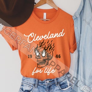 Cleveland Skull Graphic Tee, Cleveland Football Tshirt, Retro Cleveland Football Shirt, Cute Cleveland Clothing, Cleveland Apparel, Unisex