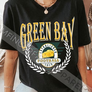 Koszulka piłkarska Green Bay, koszulka piłkarska Vintage Green Bay, koszulka retro Green Bay Wisconsin, fan sportu Green Bay, słodka koszulka z grafiką Green Bay