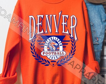 Denver Football Sweatshirt, Retro 90s Denver Sweater, Denver Colorado Sports Fan, Denver Tailgating Crewneck, Retro Denver Sweatshirt