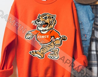Bonita sudadera de fútbol de Cincinnati, sudadera retro de fútbol de Cincinnati con cuello redondo, sudadera de Cincinnati, regalo para fanáticos de Cincinnati, sudadera de Cincinnati