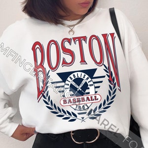Vintage Boston Baseball Sweatshirt, Boston Baseball Crewneck Sweatshirt, Gift for Boston Fan, Retro Massachusetts Baseball Style Apparel