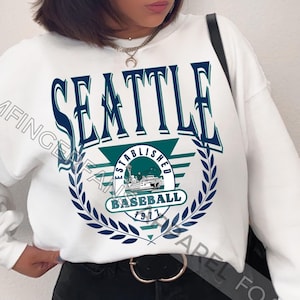Vintage Seattle Baseball Sweatshirt, Seattle Baseball Crewneck Sweatshirt, Gift for Seattle Fan, Retro Washington Baseball Style Apparel