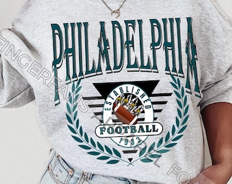 Moletom de futebol americano da Filadélfia, suéter de futebol americano vintage da Filadélfia, moletom de gola redonda da Pensilvânia da Filadélfia, moletom de futebol americano da Filadélfia, unissex