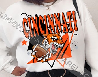 Sudadera retro de fútbol de Cincinnati, linda sudadera con cuello redondo de fútbol de Cincinnati, ropa de Cincinnati Ohio, ropa para fanáticos de Cincinnati, unisex