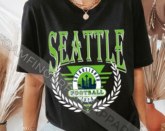 Vintage Seattle Football Shirt, Retro Seattle Football T-Shirt, Seattle Washington, Seattle Tee, Gift for Seattle Football fan, Unisex