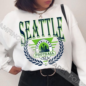 Vintage Seattle Football Sweatshirt, Seattle Football Crewneck Sweatshirt, Gift for Seattle Fan, Retro Washington Football Style Apparel