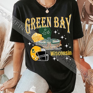 Koszulka piłkarska Green Bay, koszulka z grafiką Green Bay, koszulka piłkarska Retro Green Bay, koszulka Green Bay Wisconsin, kibic Green Bay Sports, Unisex
