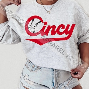 Cincinnati Baseball Sweatshirt, Retro Cincinnati Baseball Crewneck, Cincinnati Ohio Clothing, Cincinnati Fans Sweater, Unisex Sweatshirt