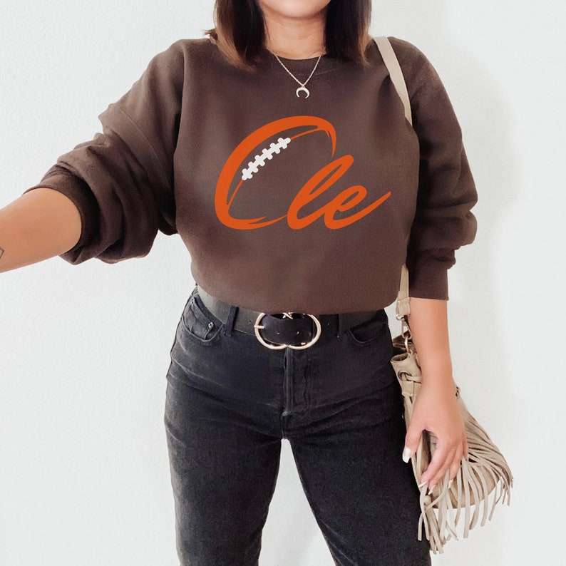 Cleveland Football Crewneck Sweatshirt, Cle Football Sweatshirt, Cleveland Brownies, Cleveland Football Fan, Cleveland Ohio image 1