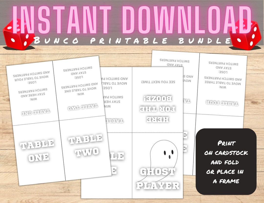 Here for the Booze Bunco Printable Bundle, Ghost Themed Bunco ...