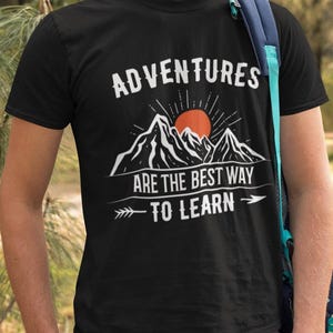 Adventure Mountain Shirt or Sweatshirt – Nature Hike Graphic Tee, Wanderlust Camping Gift, Outdoor Explorer Unisex Clothing