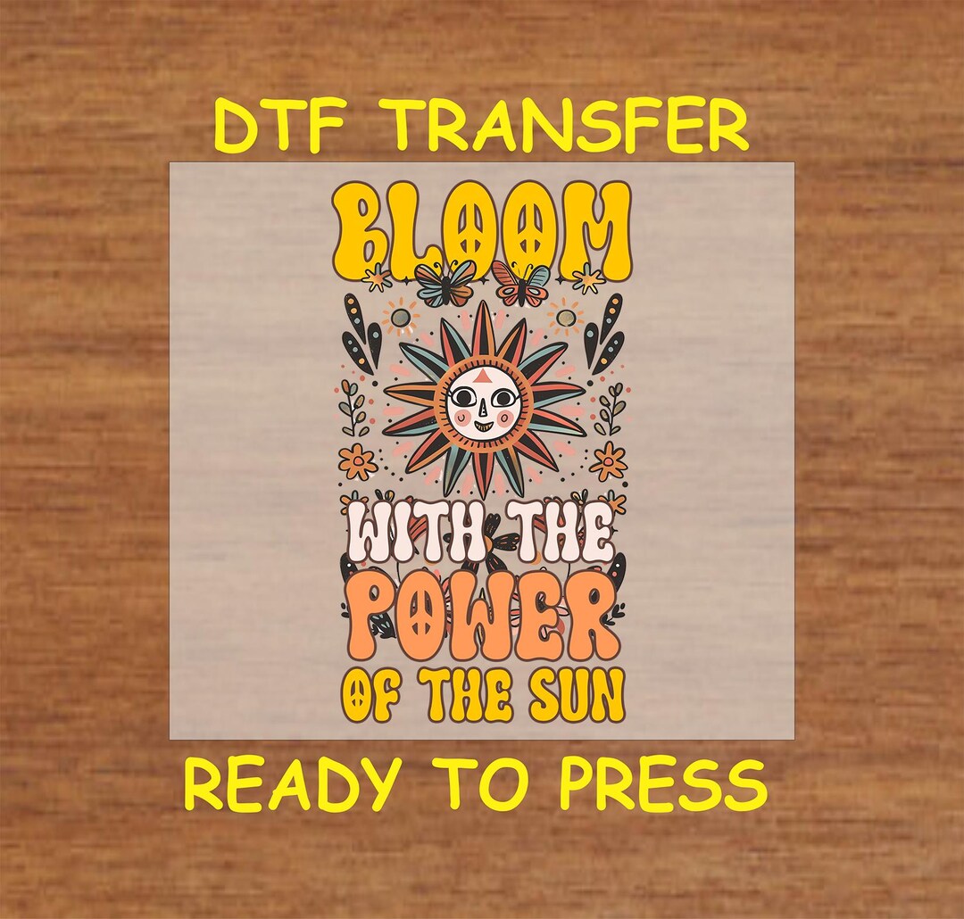 Retro Boho DTF Transfer Iron on Heat Transfer - Ready to Press Hot Peel ...