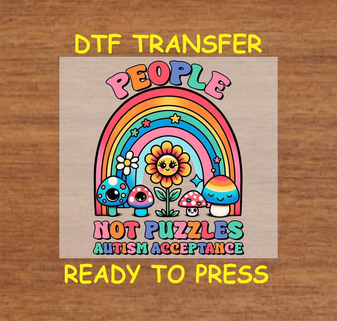 Autism DTF Transfer Iron on Heat Transfer - Ready to Press Hot Peel ...