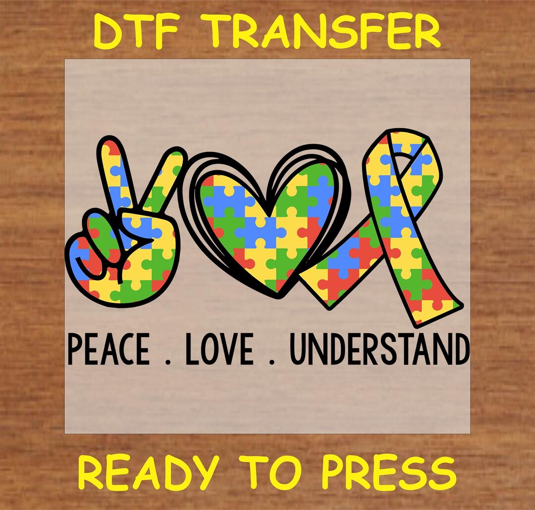 Autism DTF Transfer Iron on Heat Transfer - Ready to Press Hot Peel ...
