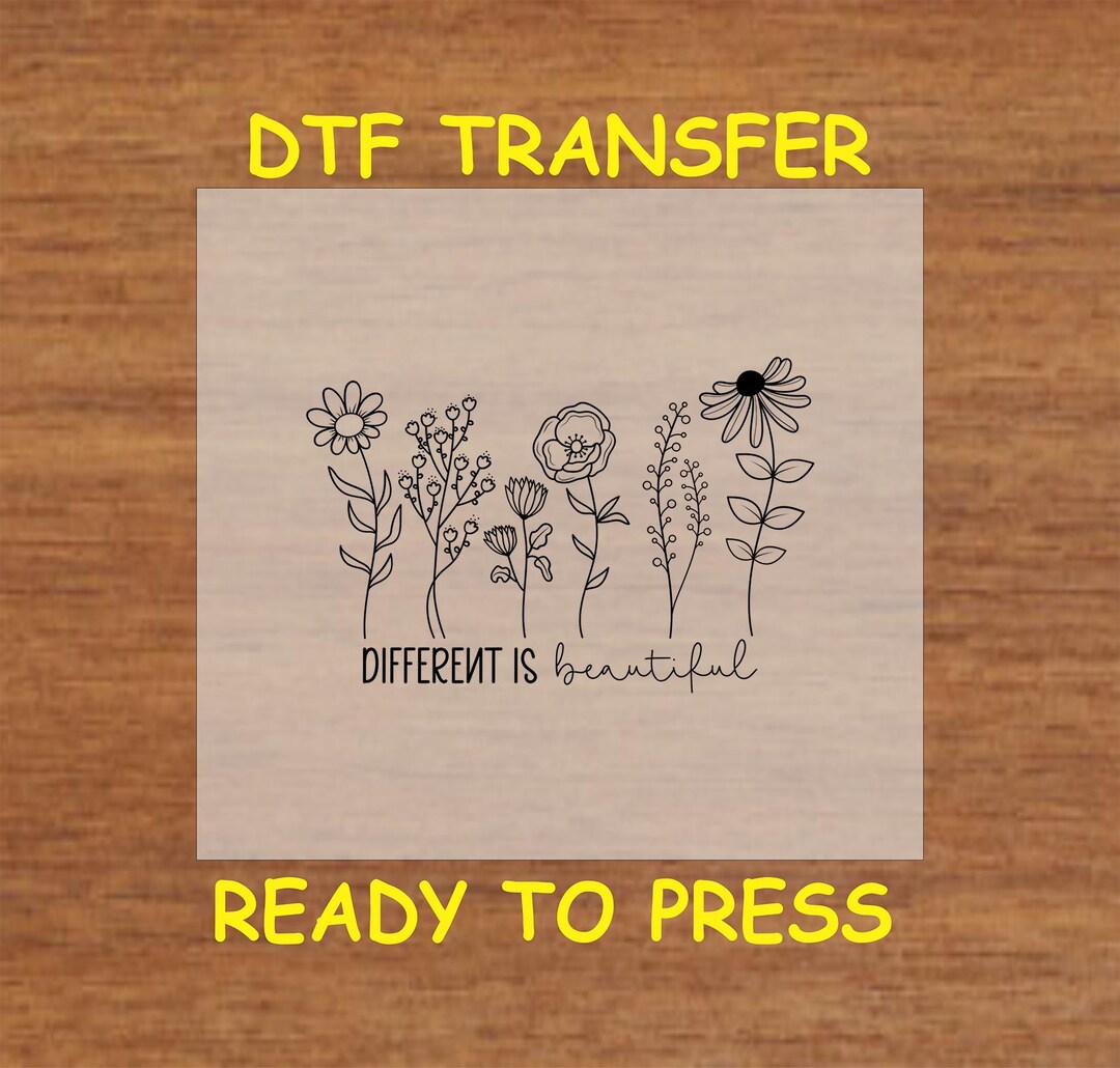 Boho DTF Transfer Iron on Heat Transfer - Ready to Press, Different is ...
