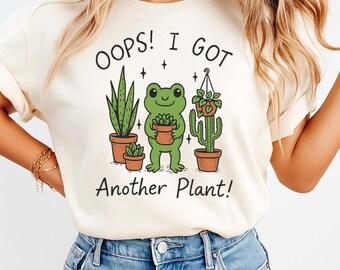 Frog Plant Lover Graphic Tee - Oops I Got Another Plant