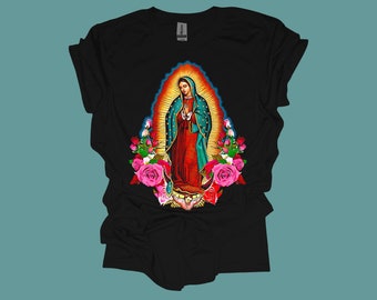 Our Lady of Guadalupe Shirt, Virgin Mary T Shirt, Guadalupe Shirt, Latina Shirt, Church Shirts, Saint Virgin Mary, Mexican Shirt
