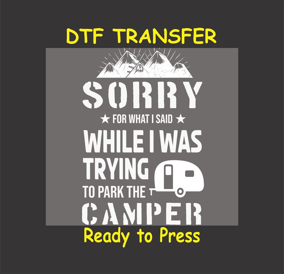Camping DTF Transfer Iron on Heat Transfer - Ready to Press Hot Peel ...