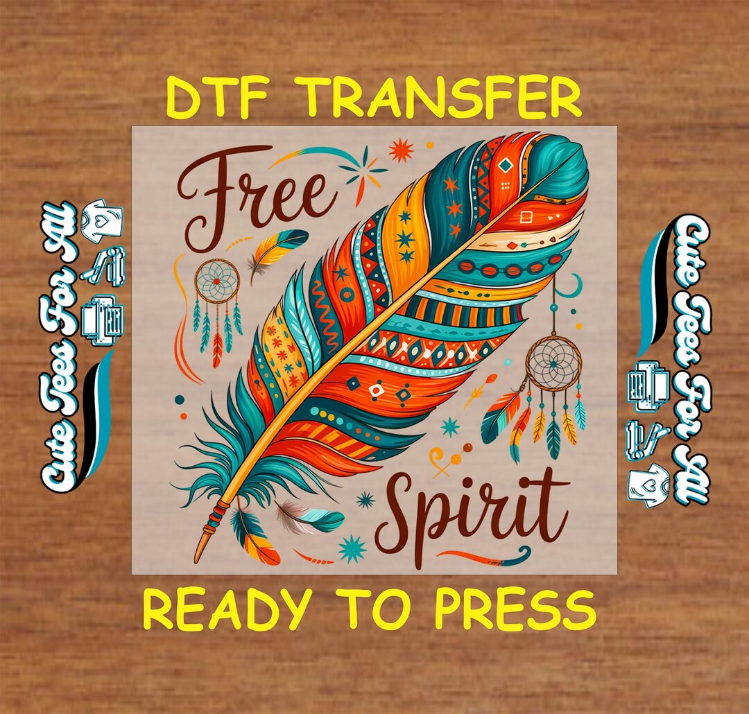 Boho DTF Transfer Iron on Heat Transfer - Ready to Press, Free Spirit ...