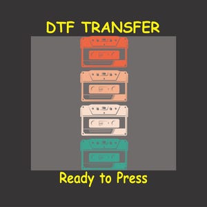 Retro 80s & 90s DTF Transfer Iron On Heat Transfer - Ready to Press, Cassette Tape Retro 80s And 90s Design Hot Peel Transfer DIY Shirt