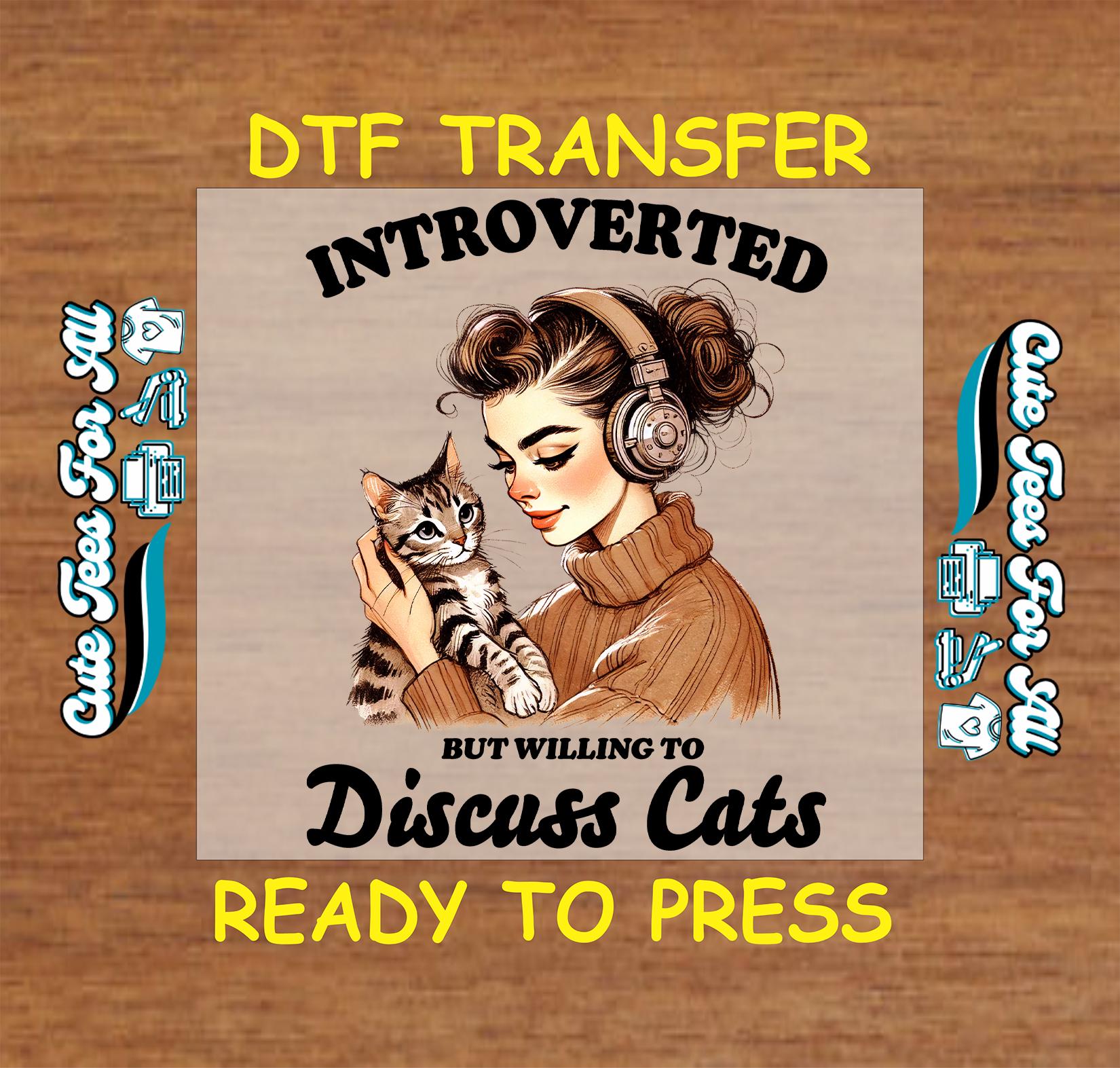 Funny DTF Transfer Iron on Heat Transfer - Ready to Press, Introverted ...