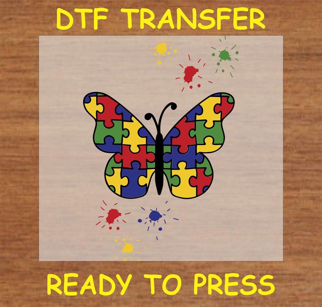 Autism DTF Transfer Iron on Heat Transfer - Ready to Press Hot Peel ...