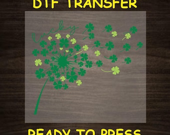 St. Patrick’s Day DTF Transfer Iron On Heat Transfer - Ready to Press, Lucky Shamrock DTF Transfer - Ready to Press St. Patrick's Day DIY