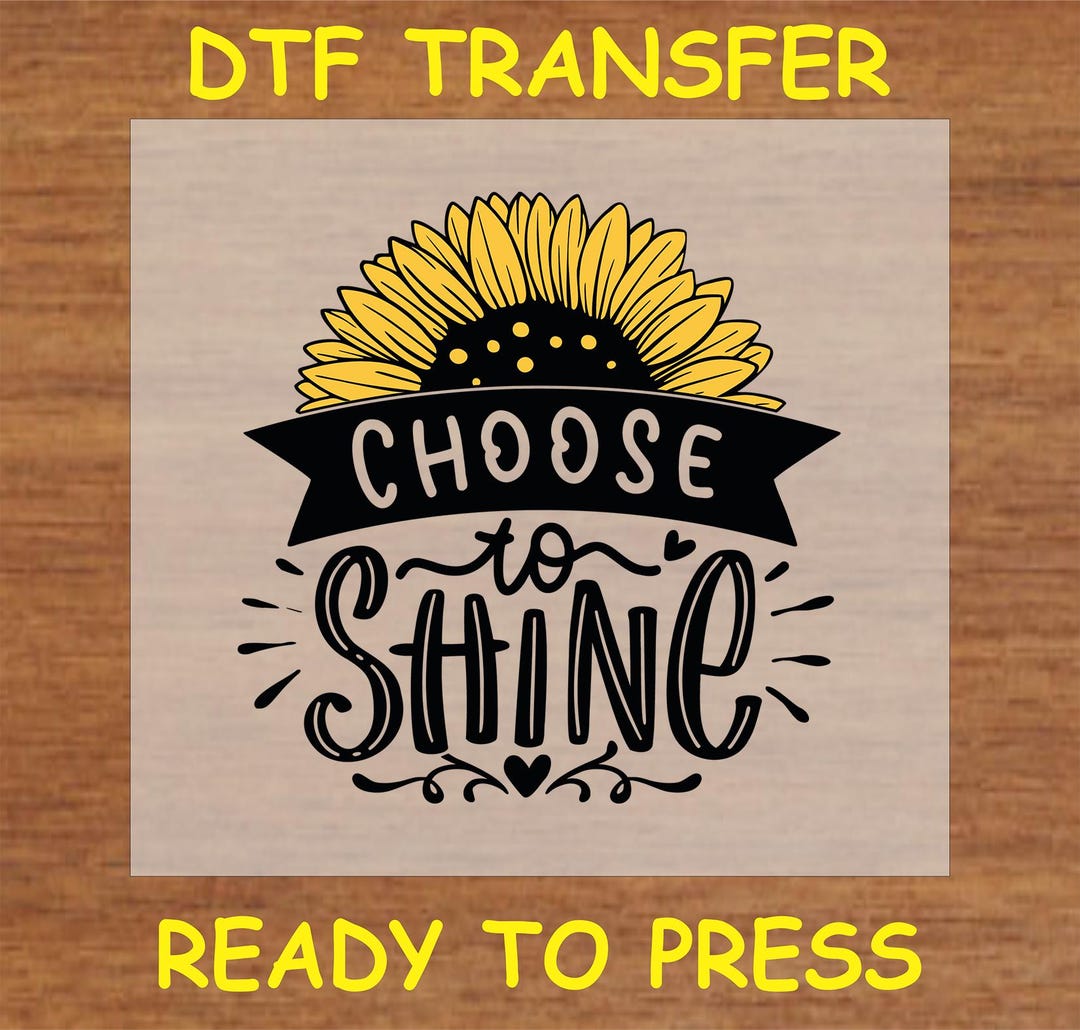 Sunflower DTF Transfer Iron on Heat Transfer - Ready to Press Hot Peel ...