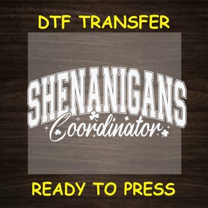 St. Patrick’s Day DTF Transfer Iron On Heat Transfer - Ready to Press, Fun Coordinator DTF Transfer - Ready to Press St. Patrick&#39;s Day DIY