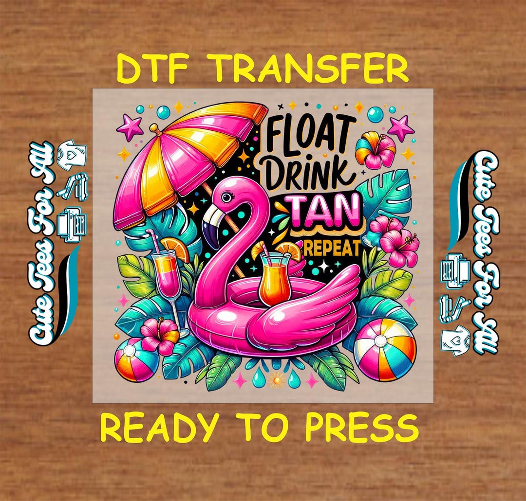 Summer DTF Transfer Iron on Heat Transfer - Ready to Press, Float Drink ...